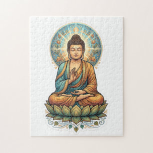 Quebra-cabeça Dhamma Autêntico de Asoka e Sukiti Budh - Antigo