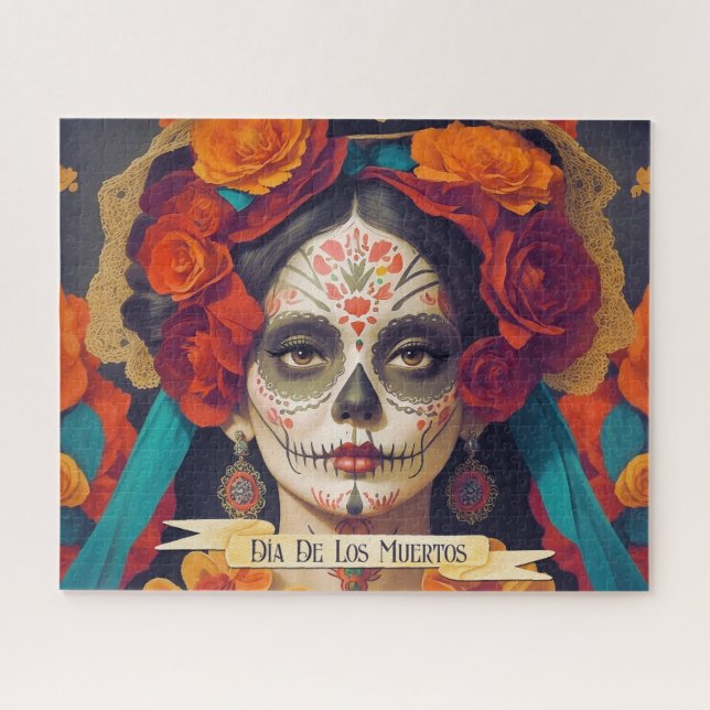 Quebra-cabeça Dia Da Catrina Dos Mortos 1 Com Texto (Horizontal)