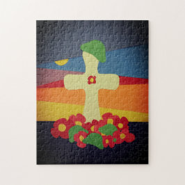 Quebra-cabeça Dia da Lembrança Fallen Soldier Grave Poppies Verm