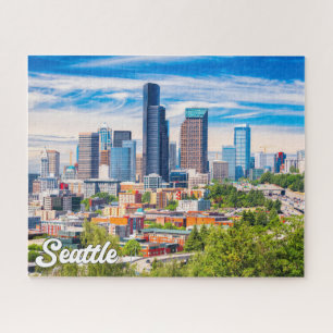Quebra-cabeça Dia da Nuvem em Seattle, Washington, Estados Unido