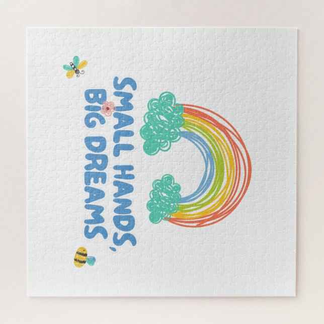 Quebra-cabeça Dia das crianças felizes Mãos Pequenas, Grandes So (Horizontal)