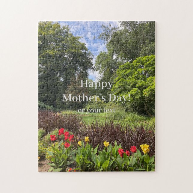 Quebra-cabeça Dia de as mães Feliz ou Seu Texto do Parque Natura (Vertical)