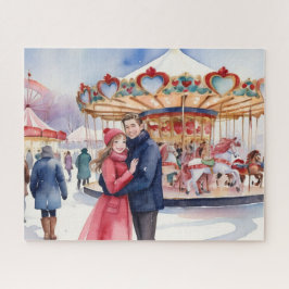 Quebra-cabeça Dia de os namorados Neve Casal