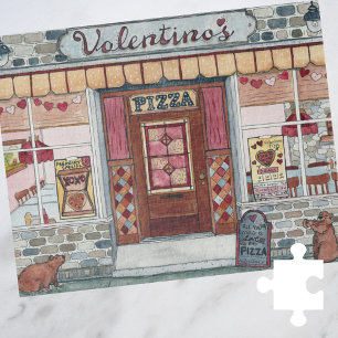 Quebra-cabeça Dia de os namorados Pizza Compra Aquarela