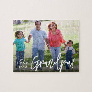 Quebra-cabeça Dia de os pais Gift Idea Personalizou Foto do Avô
