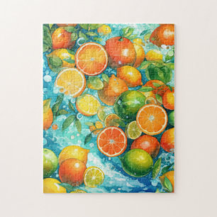 Quebra-cabeça Dia de Verão do Fluxo de Frutas de Citros