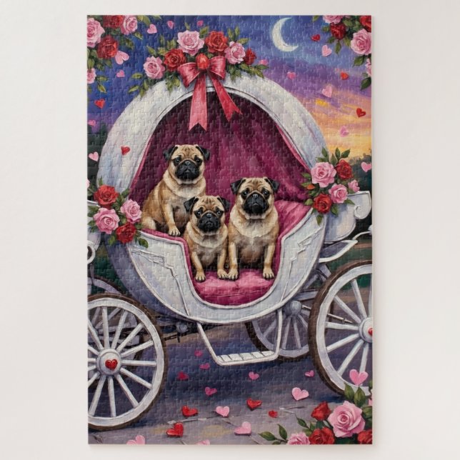 Quebra-cabeça Dia dos Namorados Pug (Vertical)