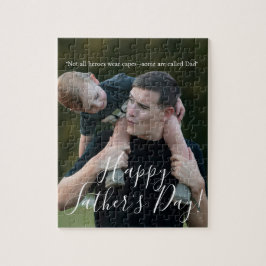 Quebra-cabeça Dia dos Pais Papai é Meu Herói Foto Personalizada