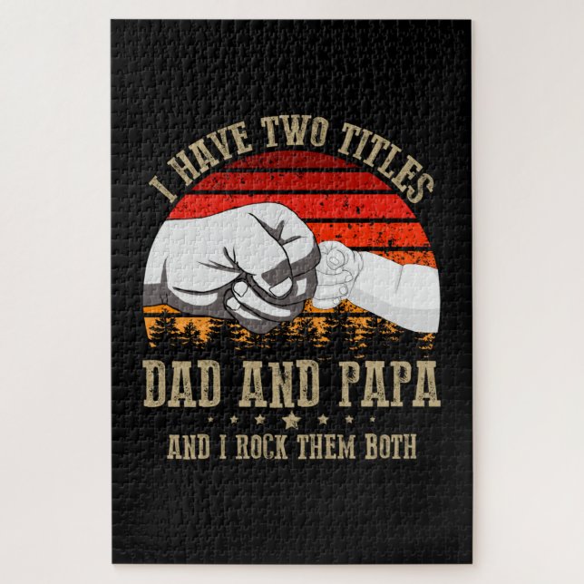 Quebra-cabeça dia dos Pais  | Tenho Dois Títulos De Pai E Papa (Vertical)