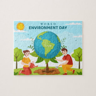 Quebra-cabeça Dia Mundial do Meio Ambiente Plantio de Árvores