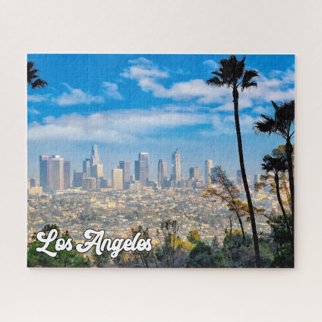 Quebra-cabeça Dia Nublado sobre Los Angeles, Califórnia (Horizontal)