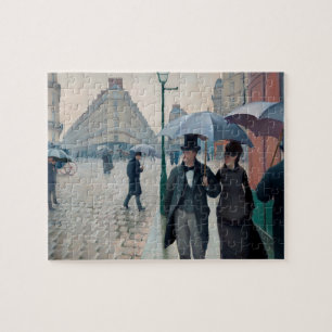Quebra-cabeça Dia Rainy da Rua Paris por Gustave Caillebotte