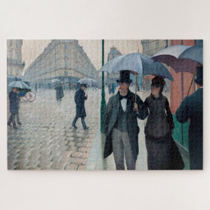 Quebra-cabeça Dia Rainy da Rua Paris por Gustave Caillebotte