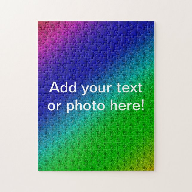 Quebra-cabeça Diag Gradient Floral Padrão Floral Azul Verde (Vertical)