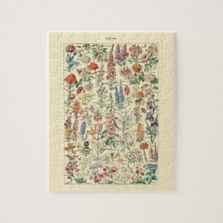 Quebra-cabeça Diagrama Botânico do Jardim de Flores Selvagens