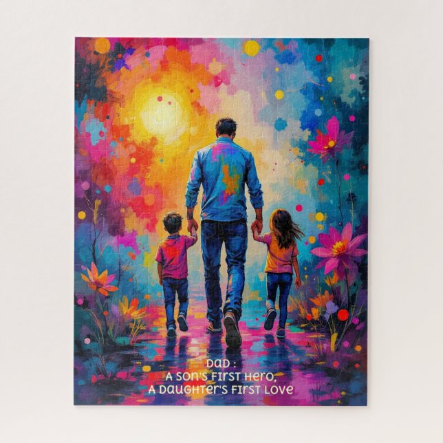 Quebra-cabeça Diga Dia de os pais feliz de uma forma única (Vertical)