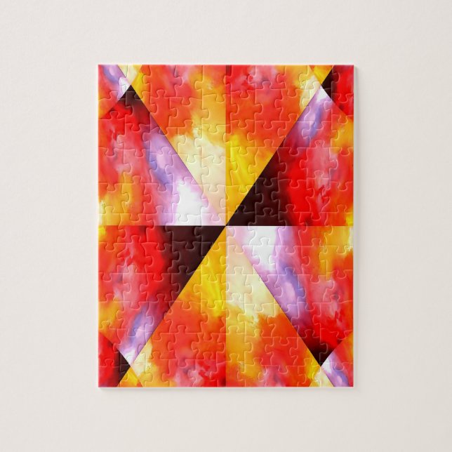 Quebra-cabeça Digital Computer Art Abstrato Modern Creative Red (Vertical)