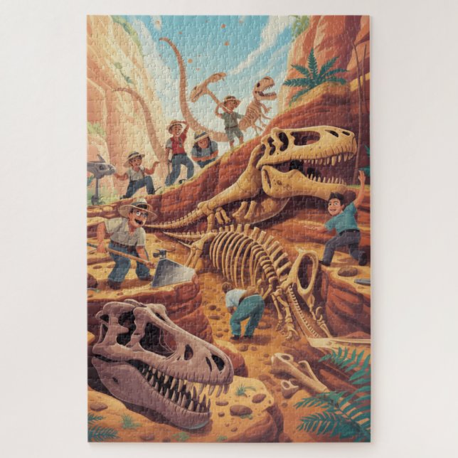 Quebra-cabeça Dinosaur world discovery dig Puzzle (Vertical)