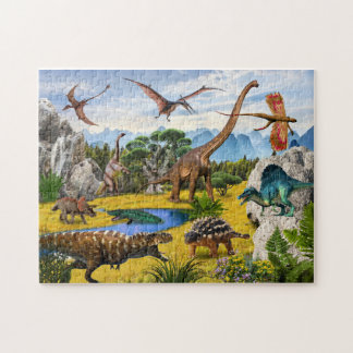 Quebra-cabeça Dinossaur Jurassur Park Animais Dino pré-histórico