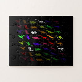 Quebra-cabeça Dinossauro colorido arco-íris legal para crianças