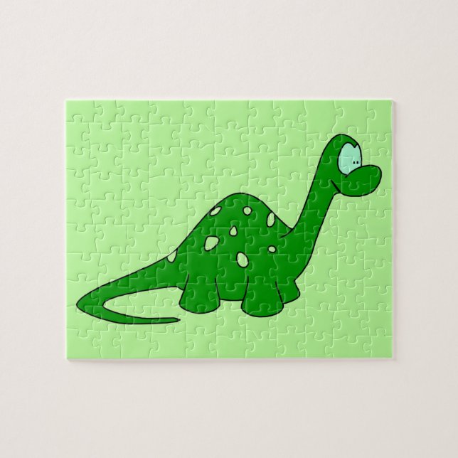Quebra-cabeça Dinossauro Desenho Verde (Horizontal)