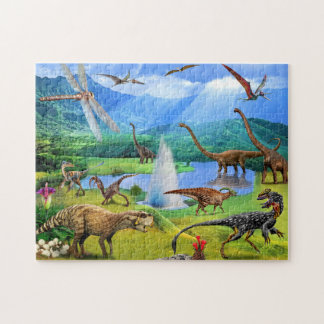 Quebra-cabeça Dinossauro Jurassous Park animais Qu