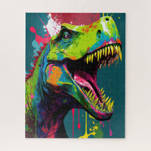 Quebra-cabeça Dinossauro T Rex Verde Jurássico