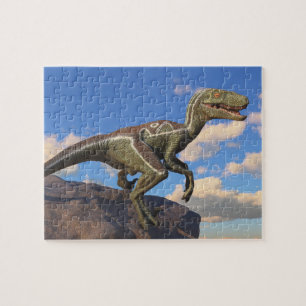 Quebra-cabeça Dinossauro Velociraptor da Garota Azul