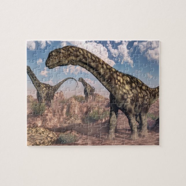 Quebra-cabeça Dinossauros do Argentinosaurus - 3D rendem (Horizontal)