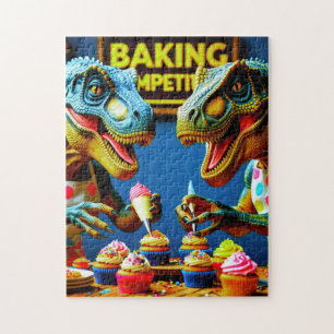 Quebra-cabeça Dinossauros se agrupando em Cupcakes Assares!