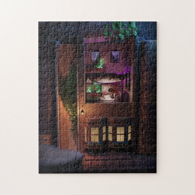 Quebra-cabeça Diorama do livro miniatura - lendo lá em cima (Vertical)