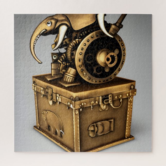 Quebra-cabeça Dispositivo Steampunk Ganesh Elephant Timetrip (Vertical)