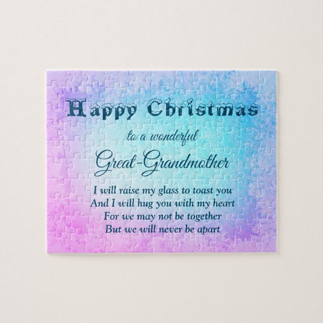 Quebra-cabeça Distância Feliz Excelente de Natal Avó (Horizontal)