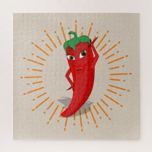 Quebra-cabeça Diva De Pimenta Vermelha Com Desenho De Torre Vint
