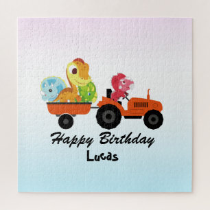 Quebra-cabeça Diversão de um trator de dinossauro Fazenda Escola