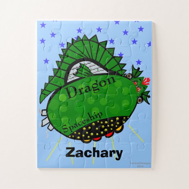 Quebra-cabeça Diversão do Dragão Verde - Boca Vermelha Quebra-ca (Vertical)