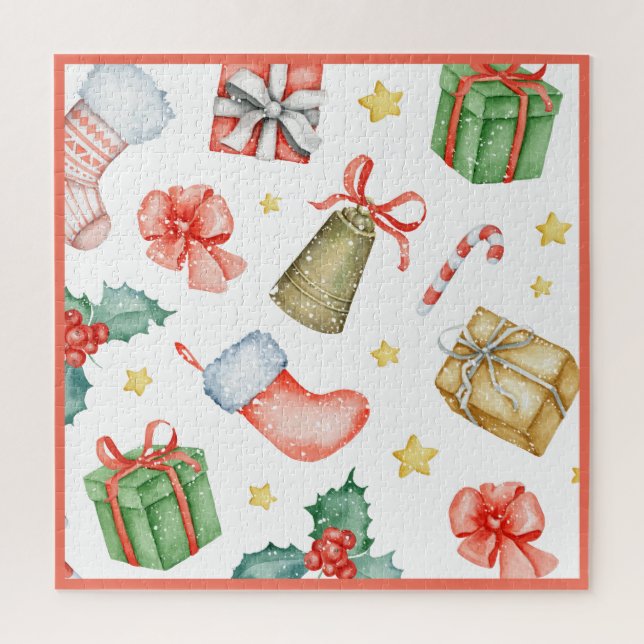 Quebra-cabeça Diversão tradicional da neve de Natal (Vertical)