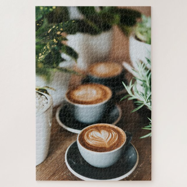 Quebra-cabeça Divertido Design de Gato Programador Amante de Caf (Vertical)