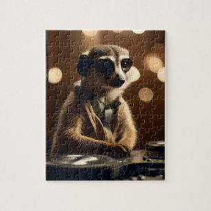 Quebra-cabeça DJ Meerkat: Girando Faixas na Savana,