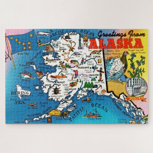 Quebra-cabeça do Alaska Map 20x30 (Horizontal)