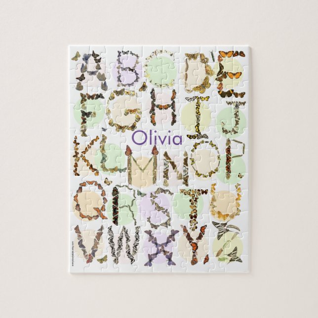 Quebra-cabeça do Alfabeto Butterfly - Quebra-cabeç (Vertical)