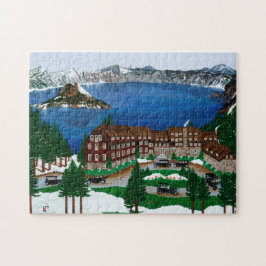 Quebra-cabeça do alojamento do lago crater