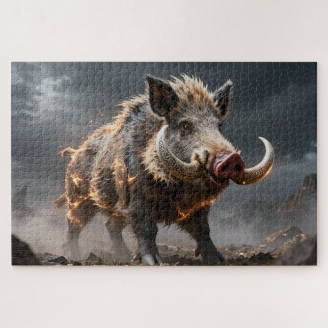 Quebra-cabeça do Animal Espiritual Celta Javali (Horizontal)