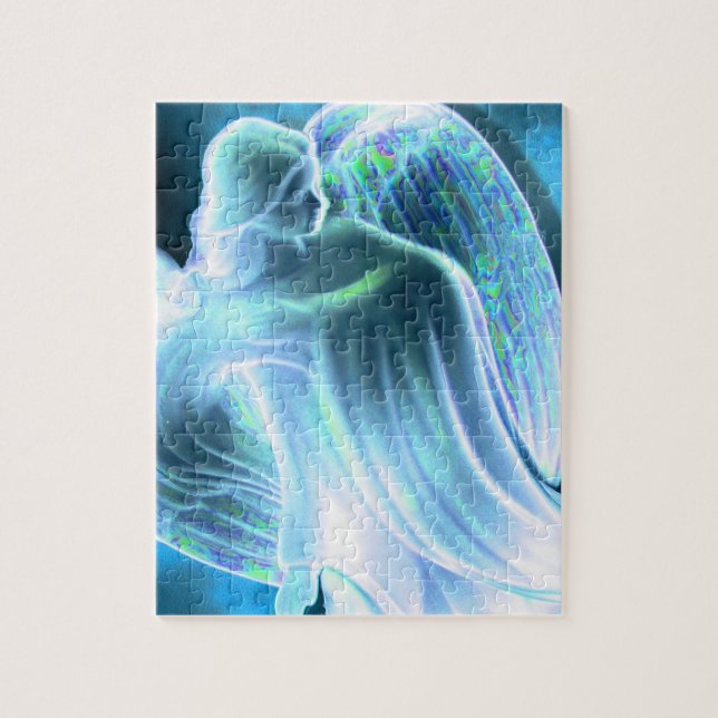 Quebra-cabeça do Anjo Azul Maiestoso (Vertical)