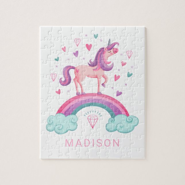 Quebra-cabeça do Arco-Íris Mágico Unicórnio (Vertical)