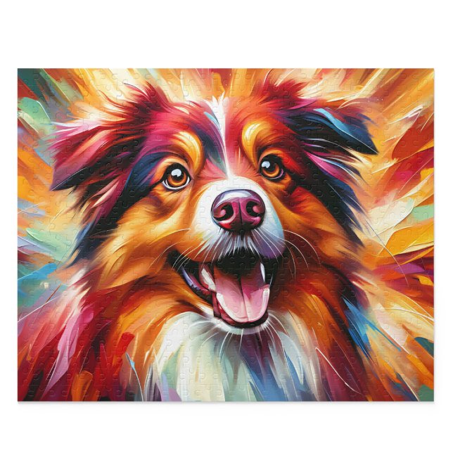Quebra-cabeça do Australian Shepherd: Aussie Verme (Australian Shepherd Puzzle: Red Tri-Color Aussie Jigsaw)