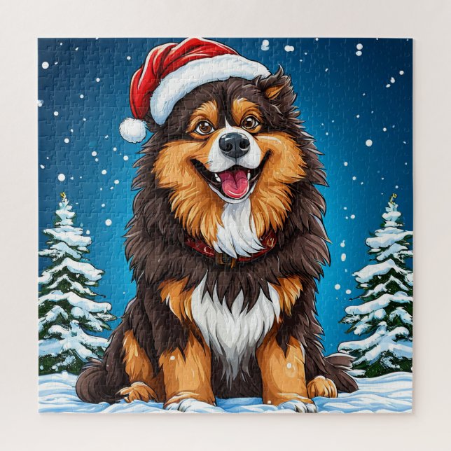 Quebra-cabeça do Cachorro de Natal para Crianças e (Vertical)