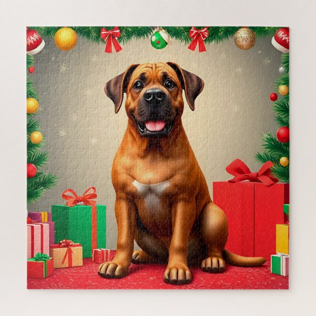 Quebra-cabeça do Cão de Natal para Crianças e Dive (Vertical)
