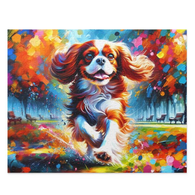 Quebra-cabeça do Cavalier King Charles Spaniel: Bl (Cavalier King Charles Spaniel Puzzle: Blenheim Comfort Spaniel Acrylic Style Jigsaw)