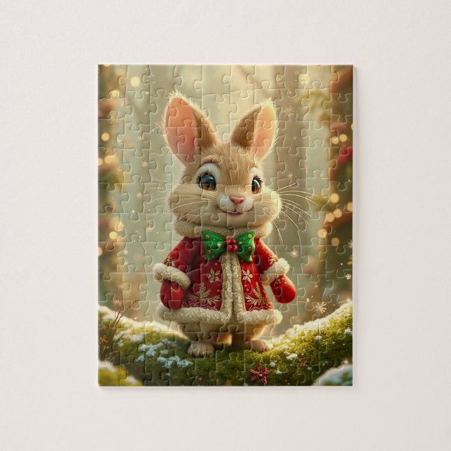 Quebra-cabeça do Coelho de Natal (Vertical)